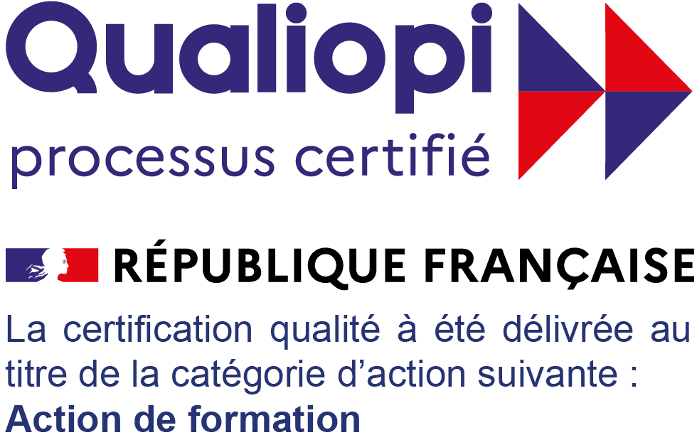 Qualiopi — processus certifié. La certification qualité a été délivrée au titre de la catégorie d'action suivante : action de formation.
